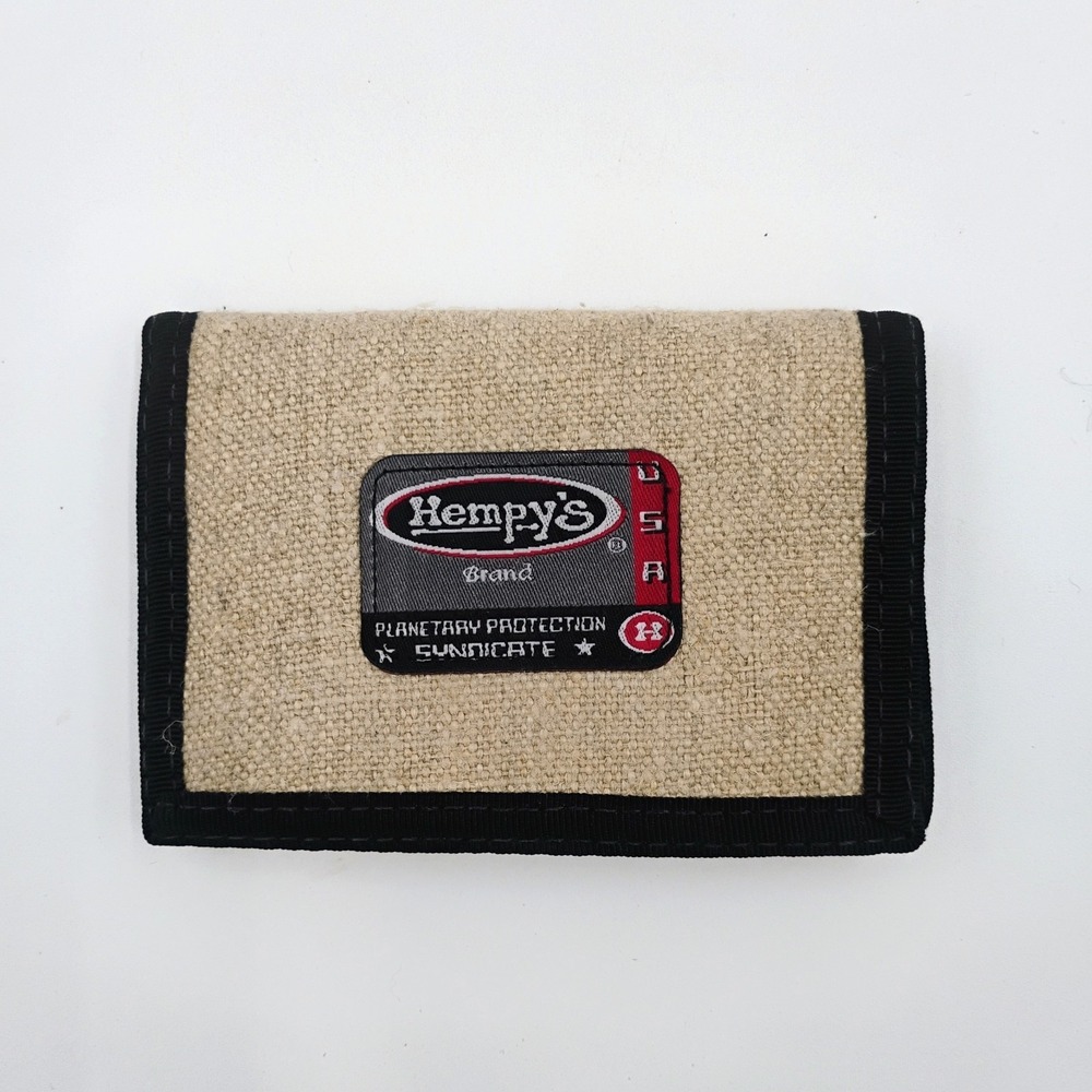 Hempy's Natural Hemp Tri-Fold Wallet USA Planetary Protection Syndicate VTG 90s